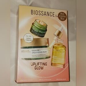 Biossance Uplifting Glow Set Skincare Moisturizer Serum Eye Cream
